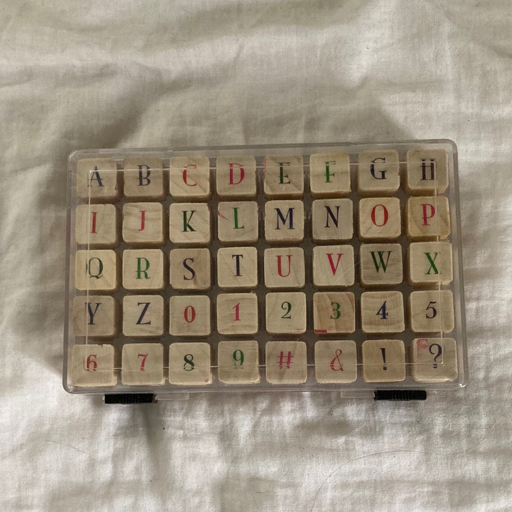 Alphabet and Number Wooden Stamper Set